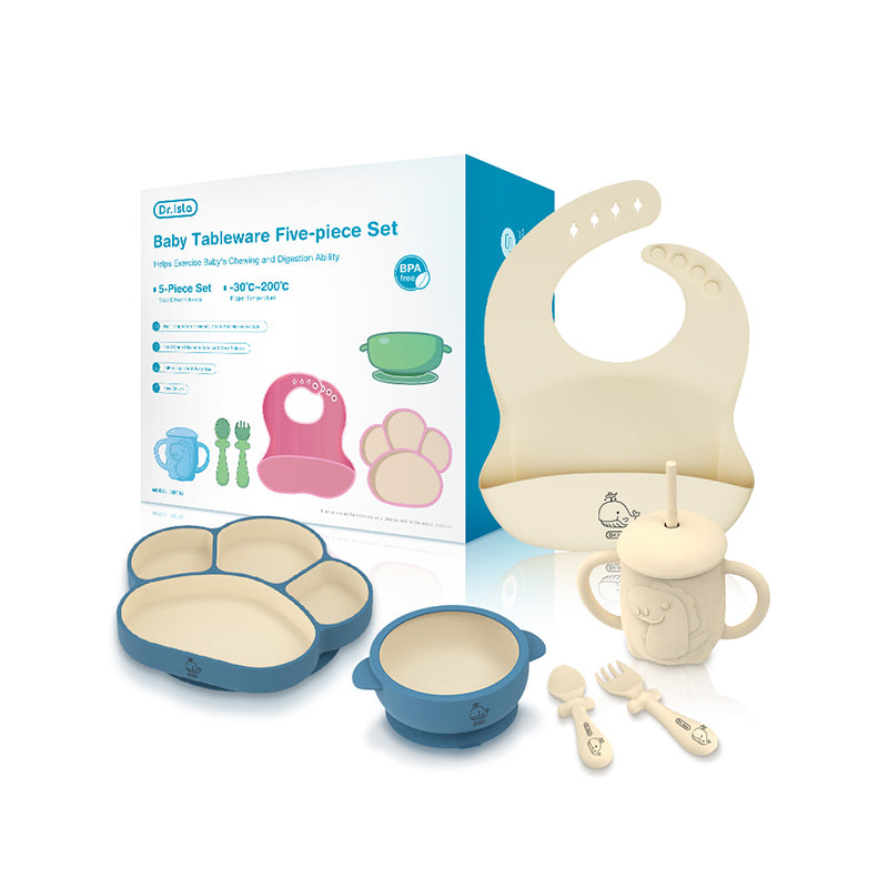 Ensemble de 5 pièces de vaisselle en silicone pour bébé - BT05